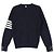 Thom Browne Cotton Crepe Milano Stitch Pullover Navy - view 2