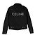 Céline Shearling Black Wash Stud Logo Denim Trucker Jacket