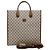 Gucci Borsa Tote Media Interlocking Marrone