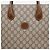 Gucci Borsa Tote Media Interlocking Marrone - vista 4