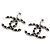 Chanel Silver CC Logo Drop Piercing Ohrringe Season