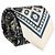 Dolce & Gabbana Cravatta regolabile geometrica blu e off white da uomo - vista 4