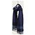 Burberry Sciarpa quadrata a quadri in lana e cashmere blu navy - vista 2