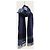 Burberry Sciarpa quadrata a quadri in lana e cashmere blu navy - vista 3