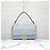 Fendi Borsa a Spalla Baguette Medium in Pelle Nappa Goffrata Blu - vista 4