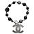 Bracciale Chanel con perline nere argento