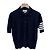 Thom Browne Kurzarm-Strickpolo in Navy mit diagonalem Armband