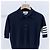 Thom Browne Kurzarm-Strickpolo in Navy mit diagonalem Armband - Ansicht 2