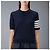 Thom Browne Kurzarm-Strickoberteil für Damen mit diagonalen Streifen Navy - Ansicht 7