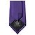 Dolce & Gabbana Cravatta regolabile da uomo in seta monogramma logo DG viola - vista 2