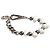 Dolce & Gabbana Bracciale con pendente logo DG in conchiglia e perle in ottone tono argento