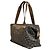 Autre Marque Borsa Duffel in Tela con Motivo Verde e Marrone - vista 3