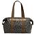 Autre Marque Borsa Duffel in Tela con Motivo Verde e Marrone - vista 5