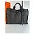 Tote vintage Hermès Canvas Nero Grigio Argento - vista 11