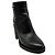 Botines Chanel de piel negra con cierre CC