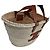 Céline Mini Panier Rattan Trionf Raffia Medium Classic Leaf Tote Bag Tan - vista 3