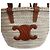 Céline Mini Panier Rattan Trionf Raffia Medium Classic Leaf Tote Bag Tan - vista 8