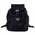 Prada Zaino in nylon con logo triangolare Nero