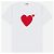 Comme Des Garcons AX Kurzarm T-Shirt rot mit Doppelherz - Ansicht 4
