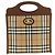 Mini borsa Burberry Pocket in cotone beige Check