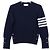 Thom Browne Kaschmir-Strickpullover mit Rundhalsausschnitt diagonal Navy