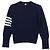 Thom Browne Kaschmir-Strickpullover mit Rundhalsausschnitt diagonal Navy - Ansicht 2