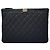 Chanel Boy Clutch Caviar New Medium Black Silver