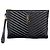 Autre Marque Clutch matelassé Chevron Gold New Medium Black