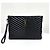 Autre Marque Clutch matelassé Chevron Gold New Medium Black - vista 4