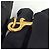 Autre Marque Clutch matelassé Chevron Gold New Medium Black - vista 8