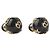 Dior Orecchini a sfera in metallo con finitura oro tribal e pietra nera - vista 2