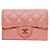 Chanel Tarjetero de piel caviar rosa