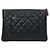 Chanel Clutch in pelle caviar nera - vista 3