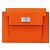 Hermès Cartera Kelly Compact Pocket Orange Silver-tone - vista 2