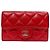 Chanel Tarjetero de piel caviar roja
