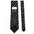 Autre Marque Cravatta Saint Laurent in seta jacquard nera a righe - vista 2