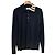 Thom Browne Diagonal Langarm-Strick mit Kragen in Navy