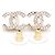 Chanel Orecchini matelassé in cristallo CC Gold - vista 5