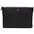 Chanel Borsa a pochette Classic Large Series in pelle caviar nera e argento