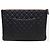 Chanel Borsa a pochette Classic Large Series in pelle caviar nera e argento - vista 5