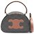 Céline Borsa Tote Half Moon in tela Tan - vista 10