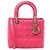 Christian Dior Lady Dior Medium Cannage Leather 2Way Handbag in Pink