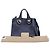 Burberry Borsa Tote in pelle blu navy con occhielli e stemma argento