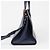 Burberry Borsa Tote in pelle blu navy con occhielli e stemma argento - vista 4