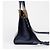 Burberry Borsa Tote in pelle blu navy con occhielli e stemma argento - vista 5