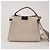 Fendi Borsa a spalla Medium Peekaboo Iconic Essential Tote Ivory Silver Tone - vista 4