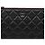 Chanel Classic New Medium Clutch aus Lammleder Schwarz mit silberner Hardware - Ansicht 3