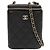 Chanel Mini borsa a tracolla Classic Caviar Vanity placcata oro nera