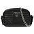 Prada Borsa a tracolla in pelle con logo in metallo Diagram e catena Nero