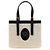 Mini borsa shopping Versace Rivière in lino beige